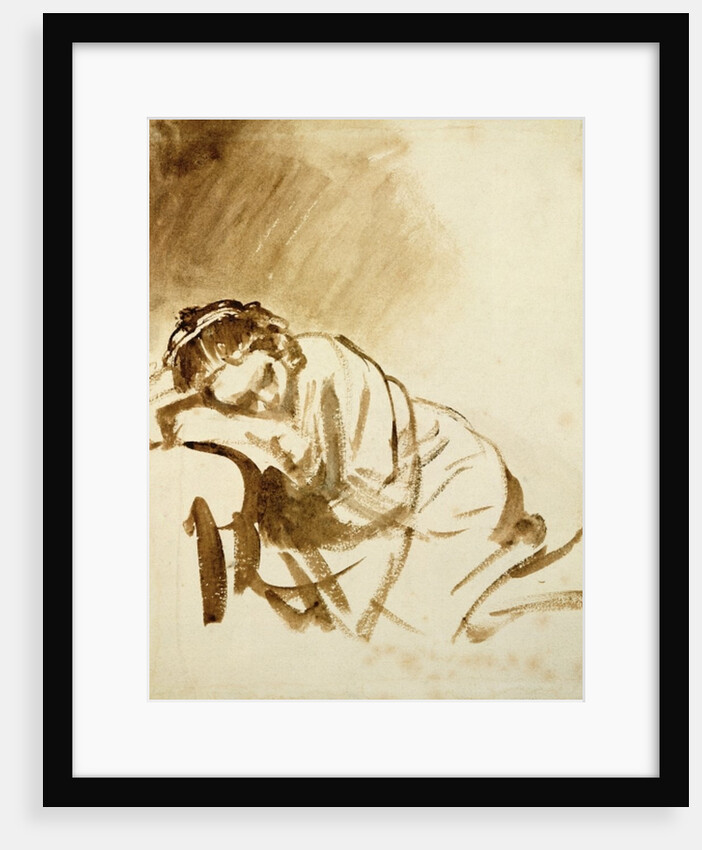 A Young Woman Sleeping c.1654 by Rembrandt Harmensz. van Rijn