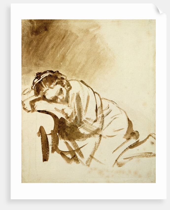 A Young Woman Sleeping c.1654 by Rembrandt Harmensz. van Rijn
