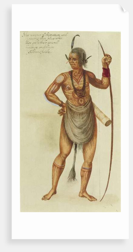 Indian in Body Paint by John (after) White