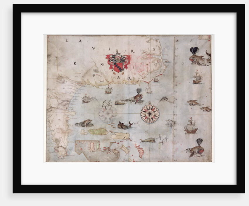 Map of Eastern North America: Florida to Chesapeake Bay by John White