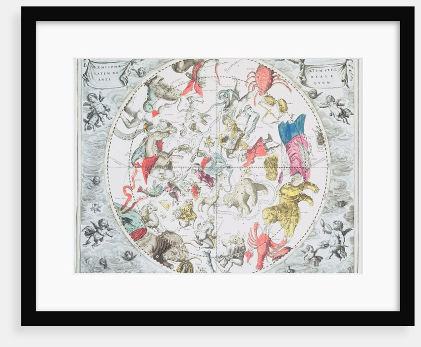 Celestial Planisphere Showing the Signs of the Zodiac by Andreas Cellarius