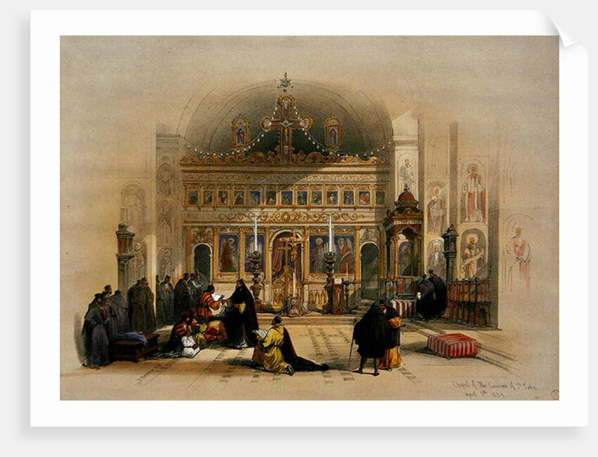 Chapel of the Convent of St. Saba, 5th April 1839 by David Roberts