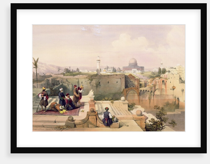 Mosque of Omar showing the Site of the Temple, plate 8 from Volume I of 'The Holy Land' engraved by Louis Haghe, published in 1842 by David (after) Roberts