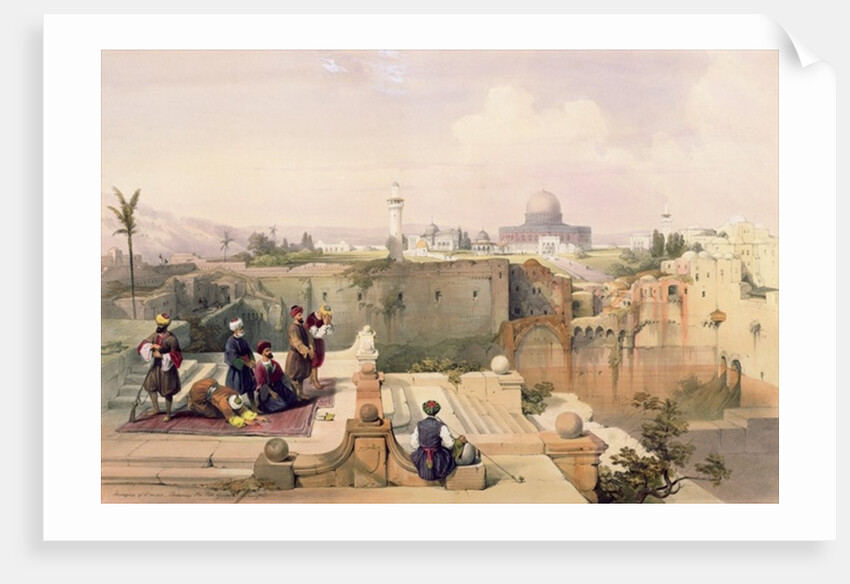 Mosque of Omar showing the Site of the Temple, plate 8 from Volume I of 'The Holy Land' engraved by Louis Haghe, published in 1842 by David (after) Roberts