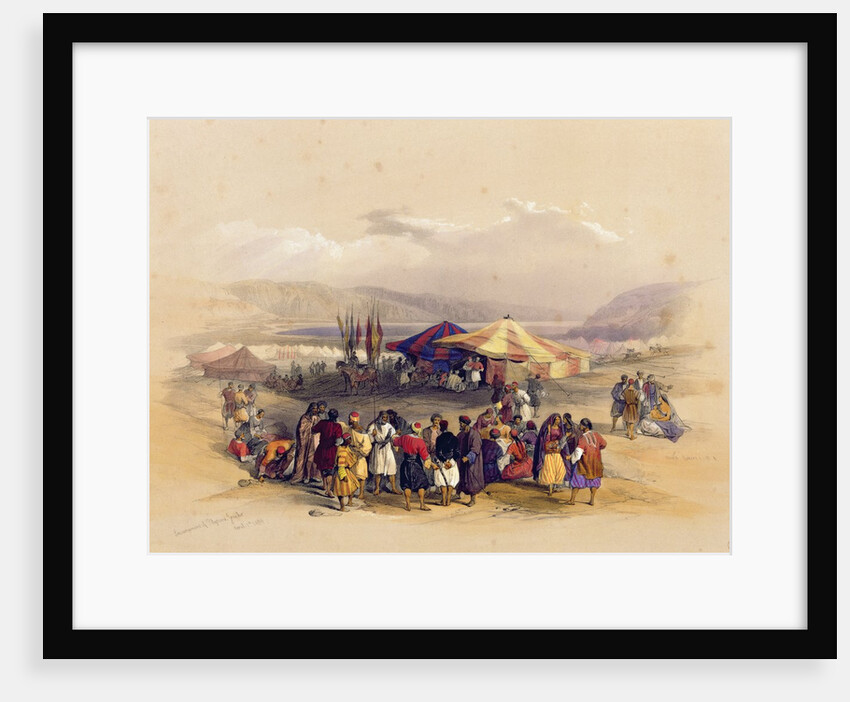 Encampment of the Pilgrims at Jericho' 1st April 1839 by David Roberts