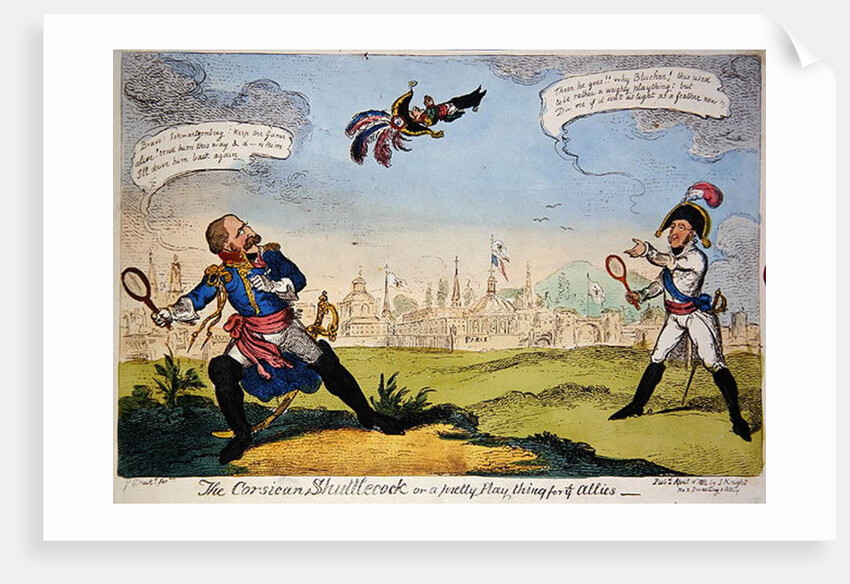 The Corsican Shuttlecock, 1814 by George Cruikshank