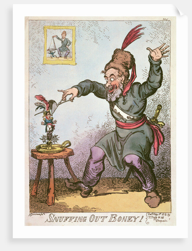Snuffing out Boney, 1814 by George Cruikshank