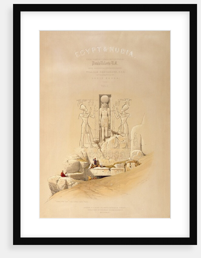 The Entrance to the Great Temple of Aboo Simble, Nubia, titlepage of Volume I of 'Egypt and Nubia' by David Roberts