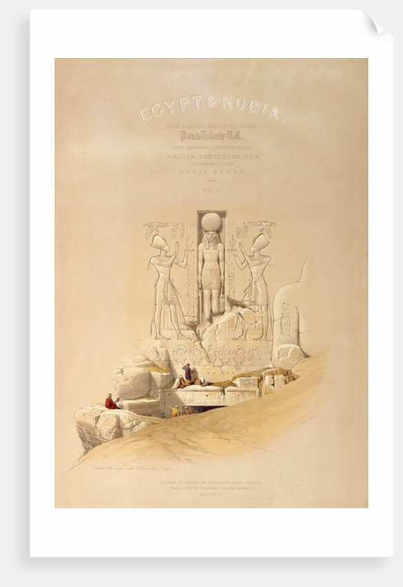 The Entrance to the Great Temple of Aboo Simble, Nubia, titlepage of Volume I of 'Egypt and Nubia' by David Roberts