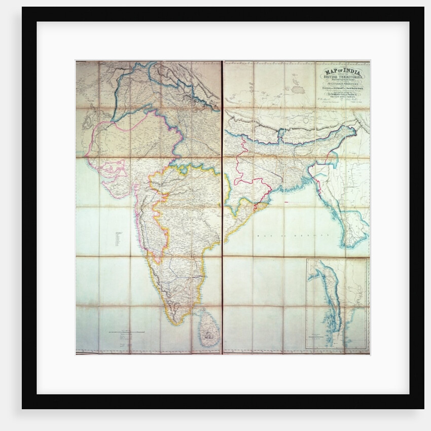 Map of India, 1857 by English School