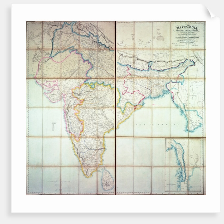 Map of India, 1857 by English School