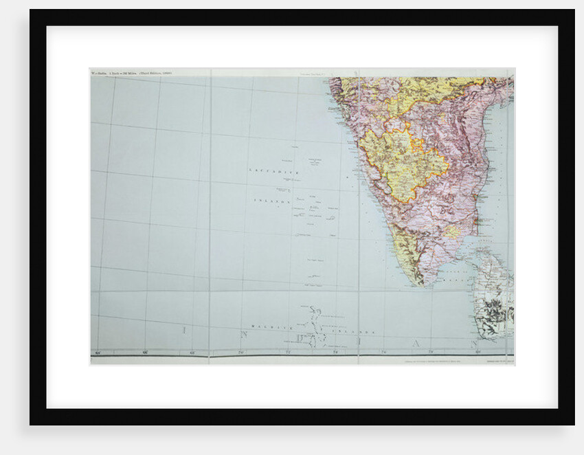 Map of Southern India, 1898 by English School