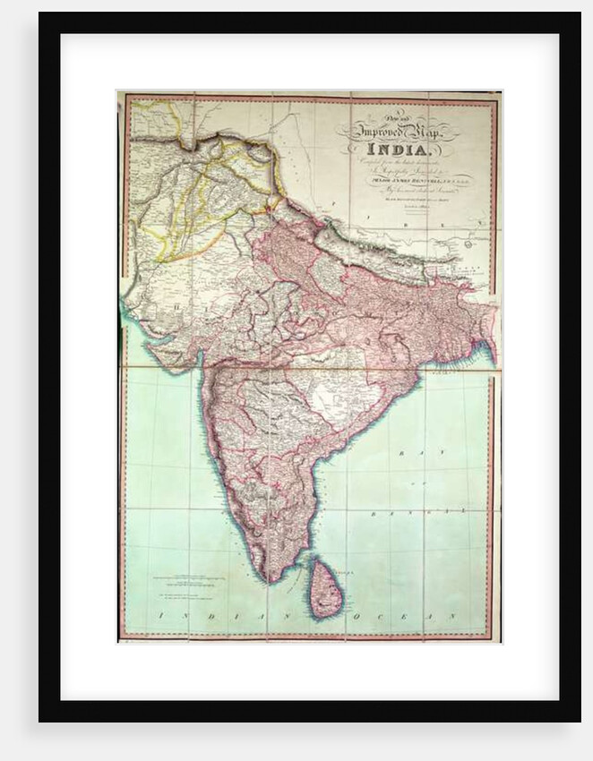 Improved Map of India published in London 1820 by English School