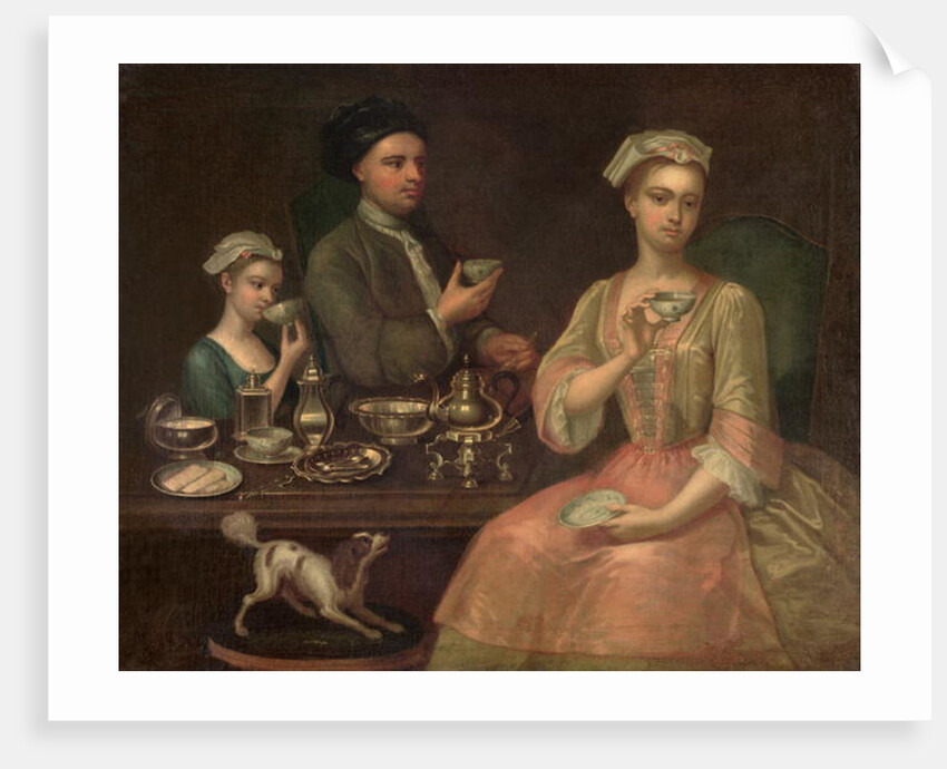 A Family of Three at Tea, c.1727 by Richard Collins