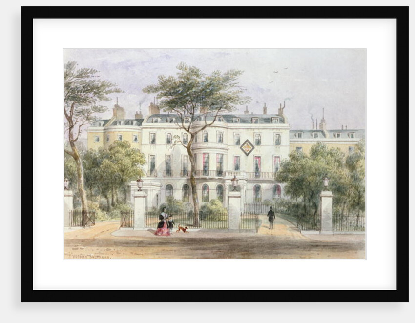 West front of Sir Robert Peel's House in Privy Garden 1851 by Thomas Hosmer Shepherd