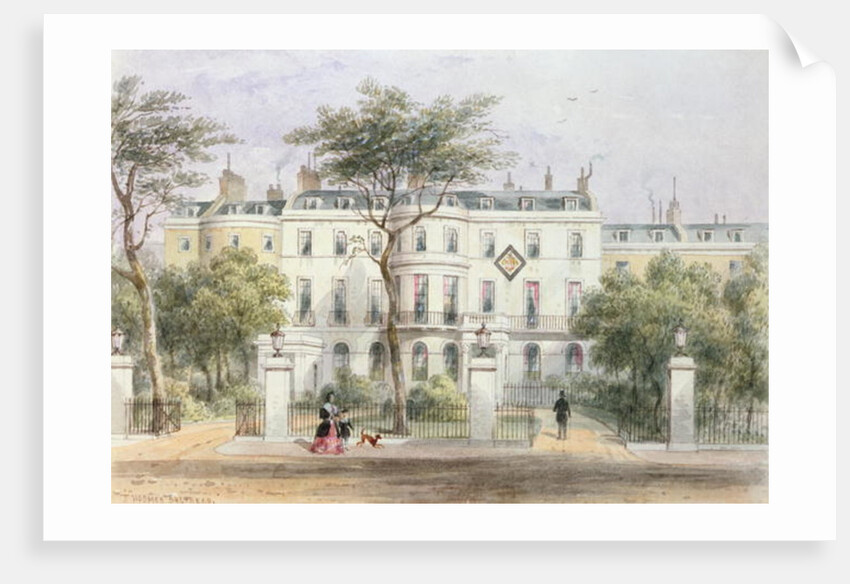 West front of Sir Robert Peel's House in Privy Garden 1851 by Thomas Hosmer Shepherd