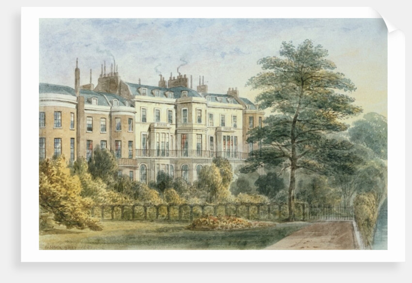 East front of Sir Robert Peel's House in Privy Garden 1851 by Thomas Hosmer Shepherd