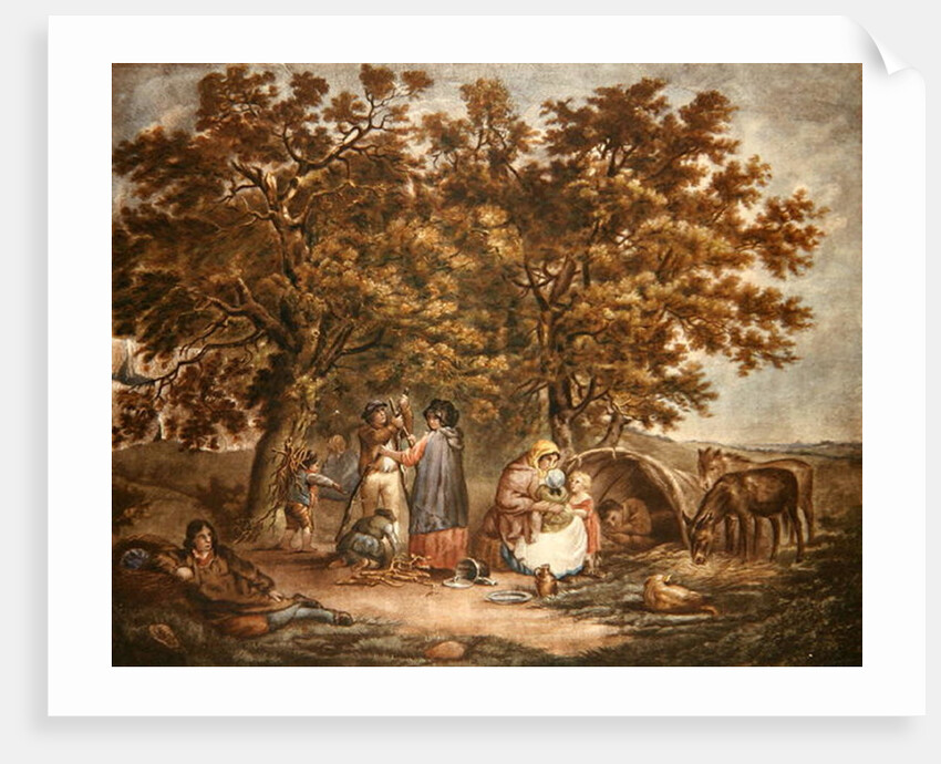 The Gipsies Tent, engraved by Joseph Grozar by George (after) Morland