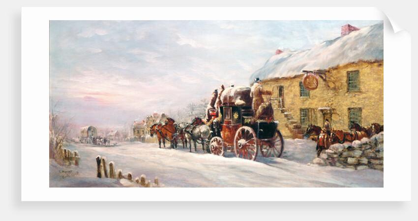 Stage Coach Outside a Tavern, Bath 1819 by J.C. Maggs