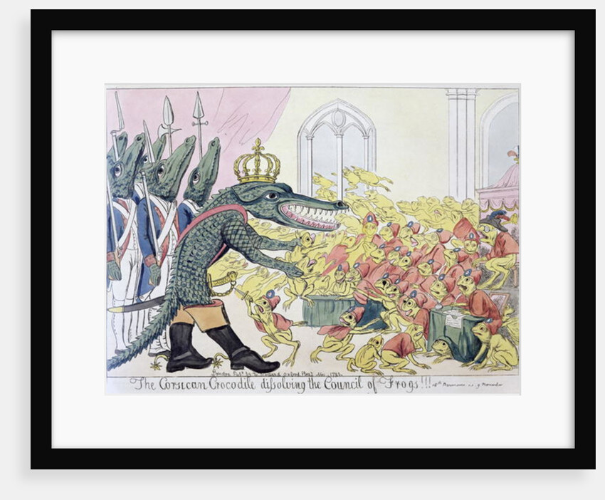 The Corsican Crocodile dissolving the Council of Frogs, 9th November 1799 by English School