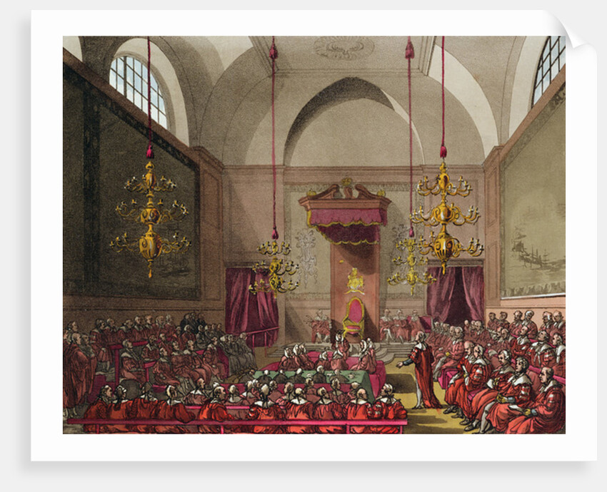 House of Lords, 1809 by T. & Pugin A.C. (1762-1832) (after) Rowlandson