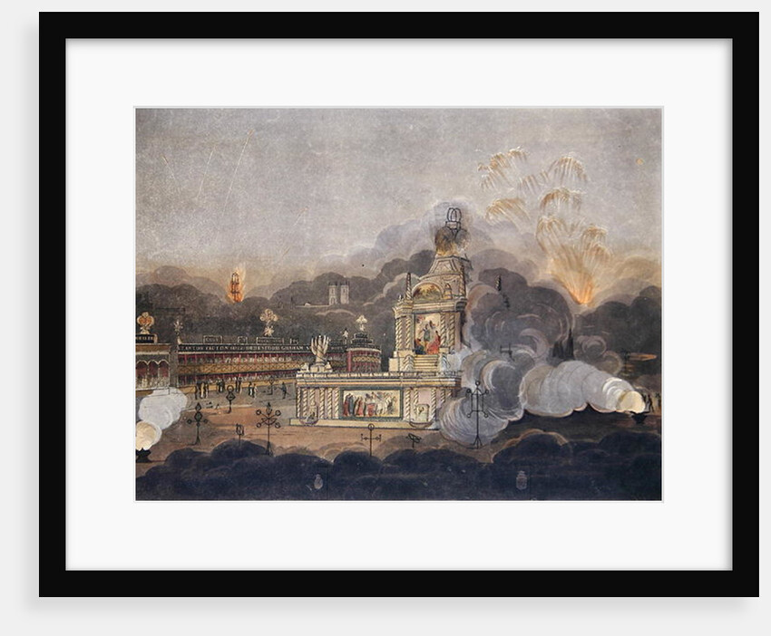 A View of the Temple of Concord in the Green Park, 1st August 1814 by Frederick (after) Calvert