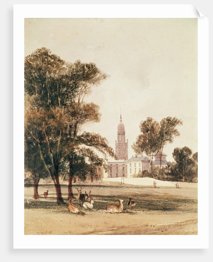 The Church of St Alphage from the Park, Greenwich, 1831 by Thomas Shotter Boys