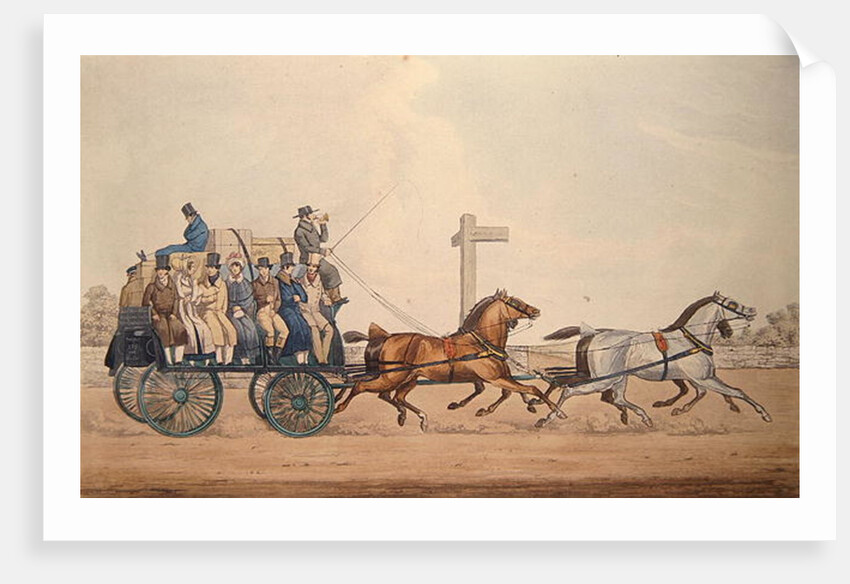 Arriving at the End of a Stage, engraved by J. Harris, 1856 by Michael Angelo (after) Hayes