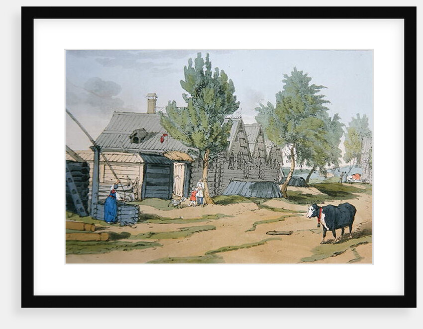 A Russian Village, 1804 by John Augustus Atkinson
