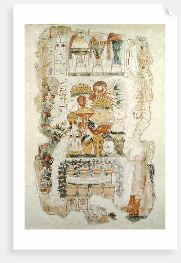 Nebamun receiving offerings from his son by Egyptian 18th Dynasty
