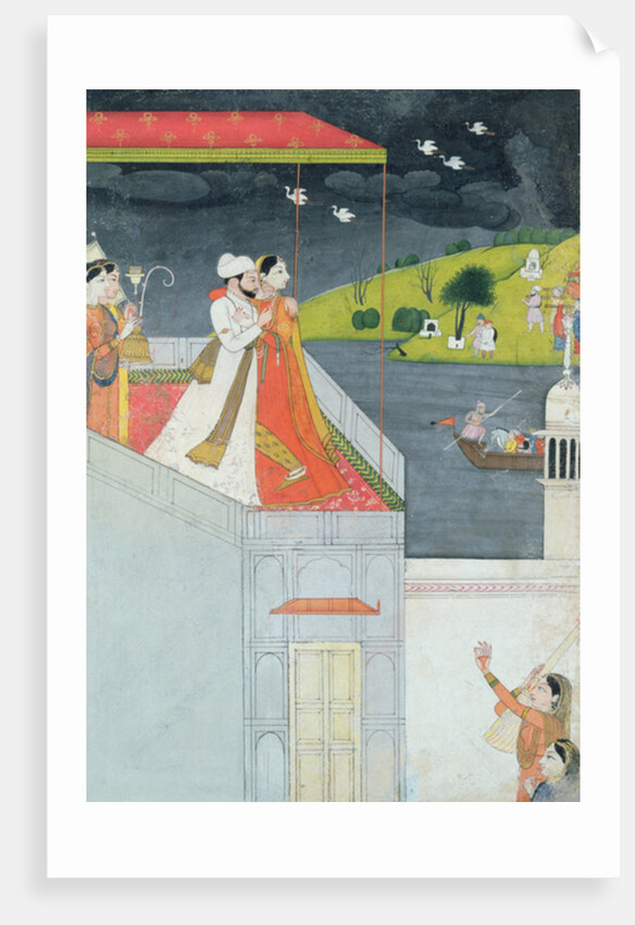 Lovers on a Terrace, c.1780-1800 by Indian School
