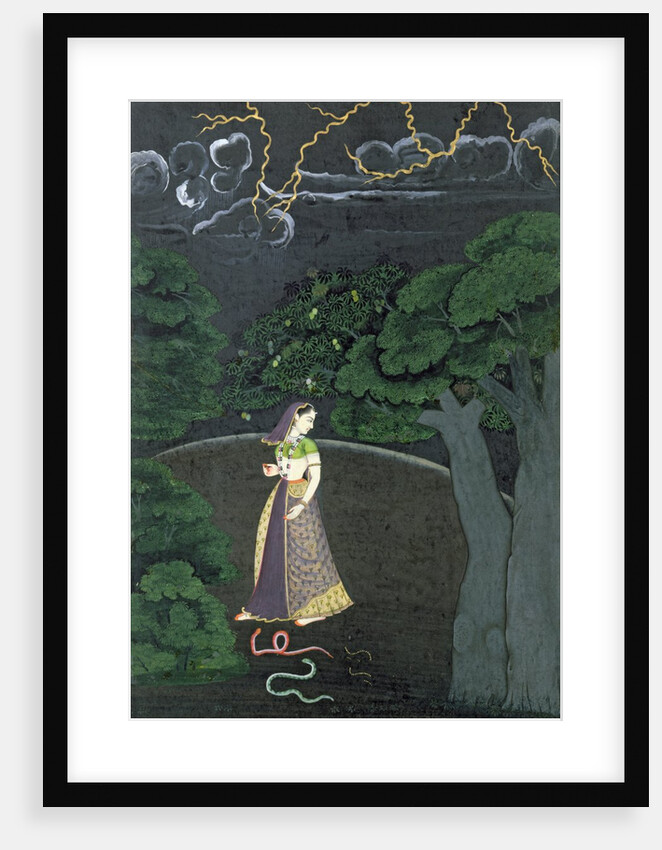 A lady on her way to a tryst, Guler, c.1760 by Indian School