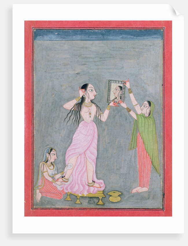 Lady at her toilet, Mankot, c.1730 by Indian School