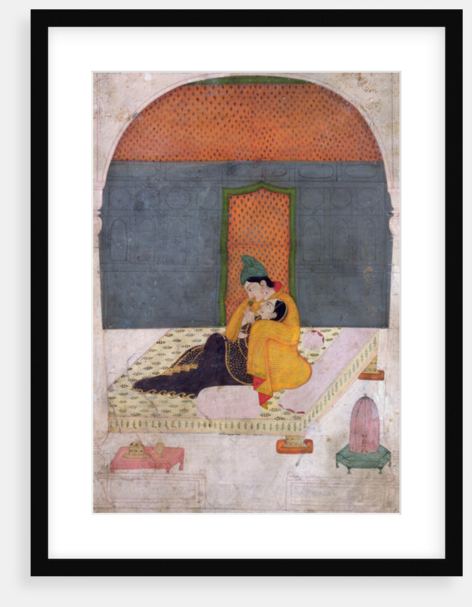 Lovers on a terrace, Garhwal, c.1780-1800 by Indian School
