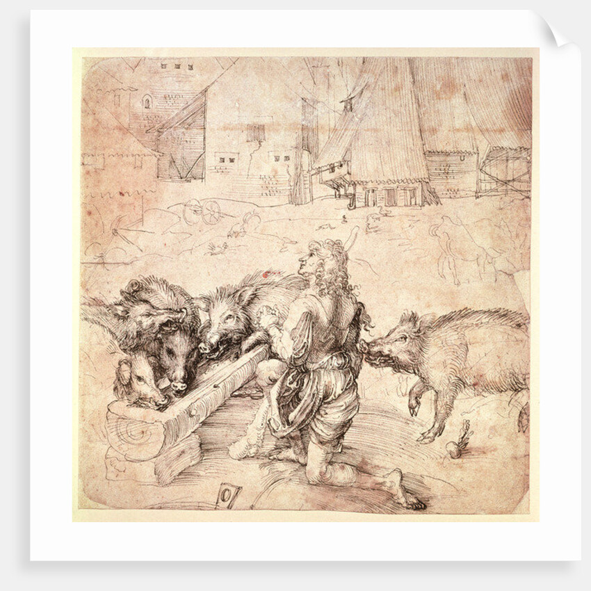Study for an engraving of the Prodigal Son by Albrecht Dürer or Duerer