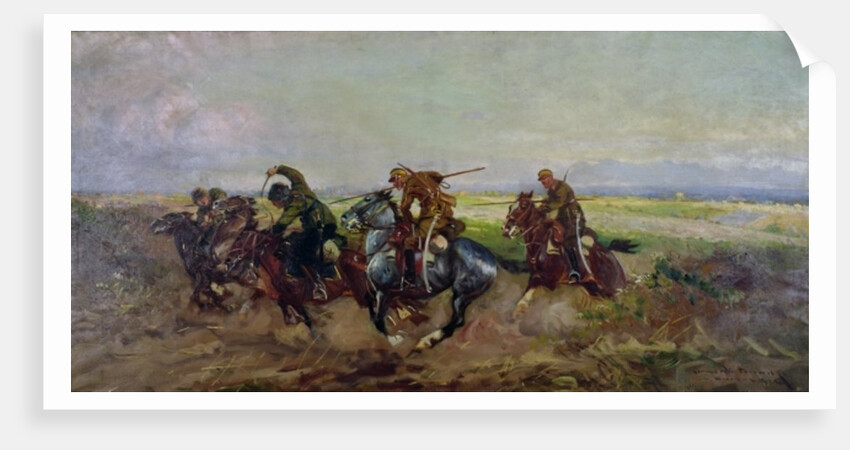 Polish Lancers attacking Russians, 1920 by Leonard Winterowski