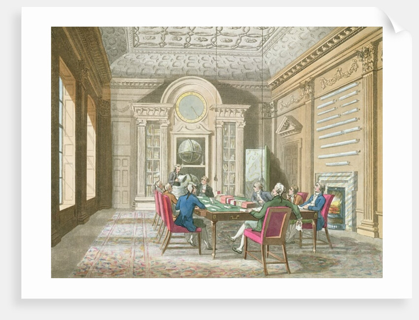 Board Room of The Admiralty, 1808 by T. & Pugin A.C. (1762-1832) (after) Rowlandson