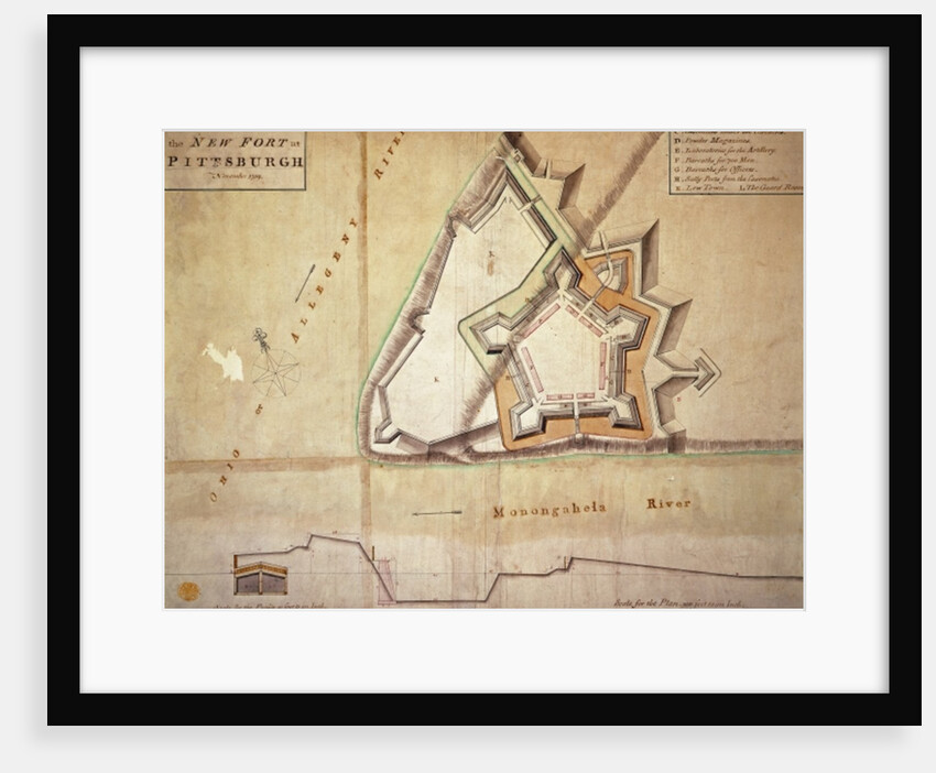 Plan of the New Fort at Pittsburgh, November 1759 by American School