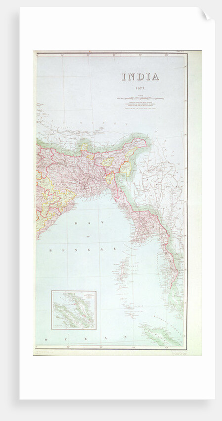 Map of India, 1877 by English School