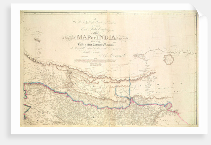 Map of India, 1822 by Aaron Arrowsmith