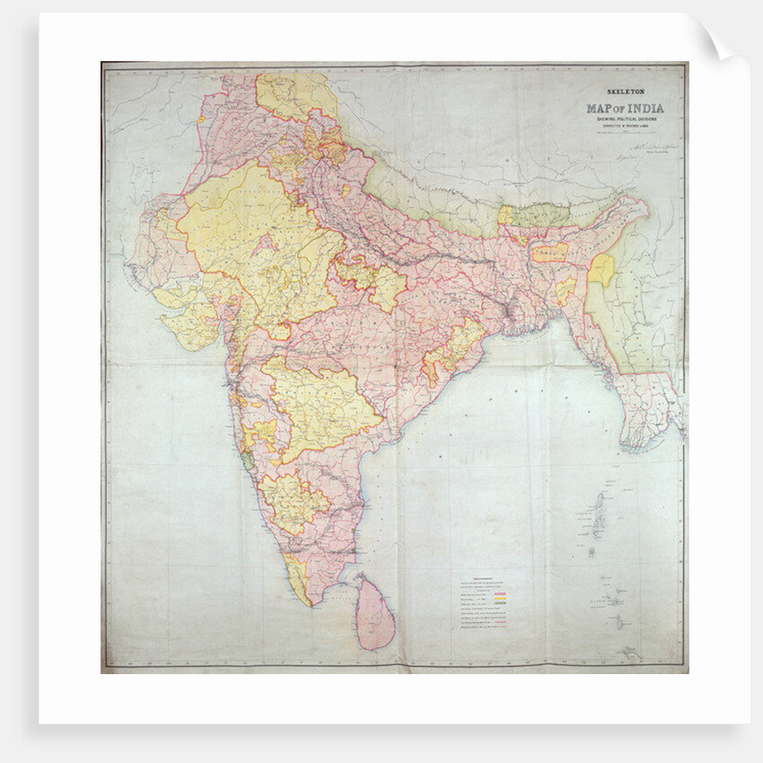 Map of India, 1865 by English School