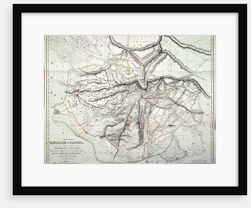 A Map of the Kingdom of Kabul by English School