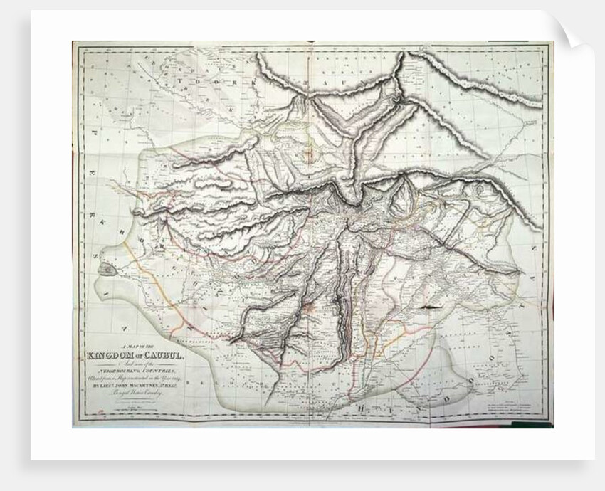 A Map of the Kingdom of Kabul by English School