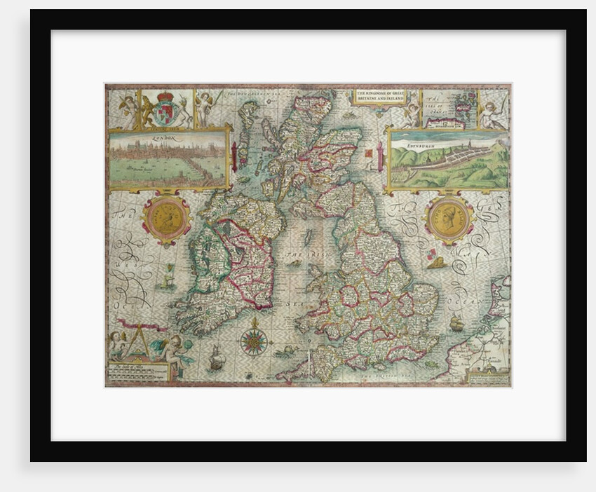 Map of the Kingdom of Great Britain and Ireland, 1610 by Jodocus Hondius