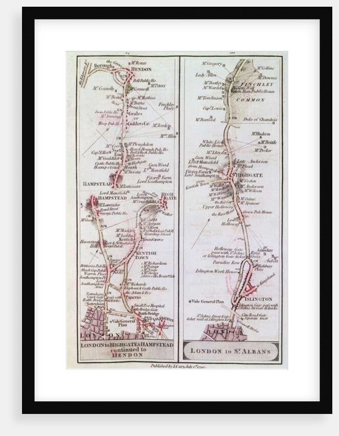 Great North Road out of London, 1st July 1790 by English School