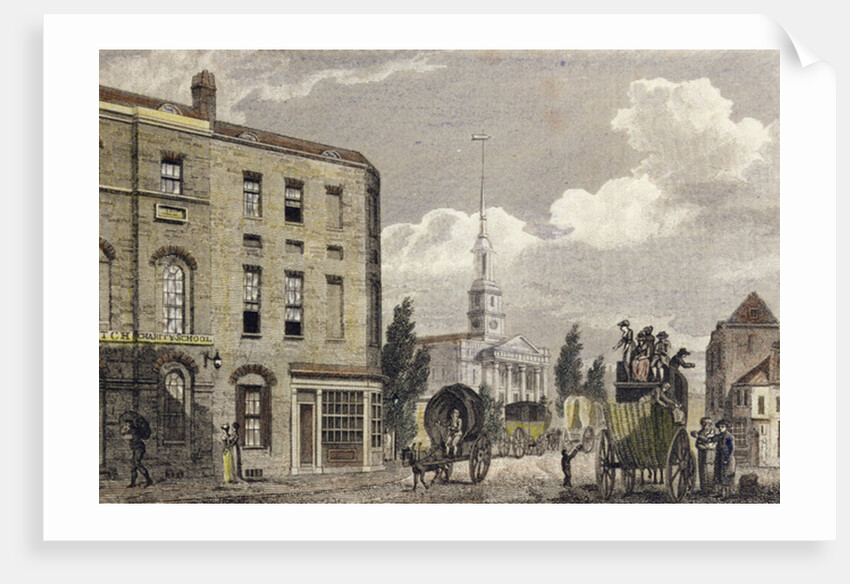 Entrance to London at Shoreditch Church, 1810 by Robert Blemell Schnebbelie