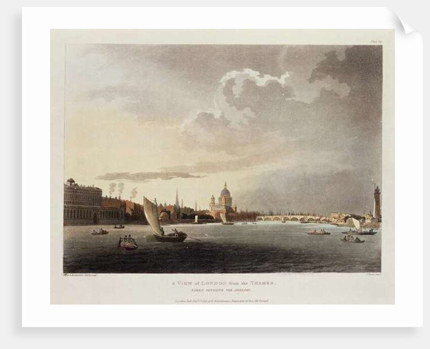A View of London from the Thames, 1809 by T. & Pugin A.C. (1762-1832) (after) Rowlandson
