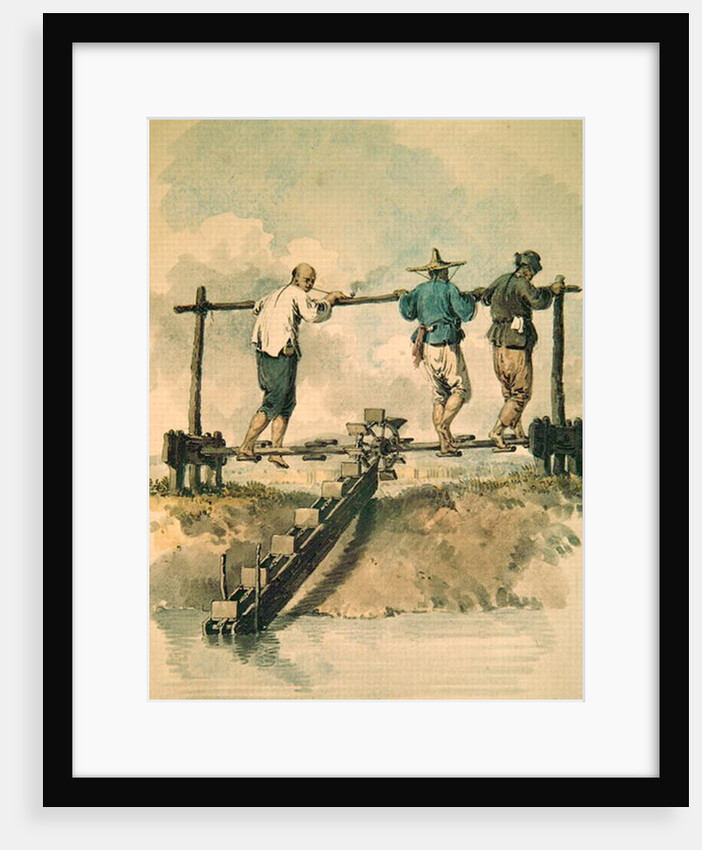 Watering the rice field with a chain pump by School English