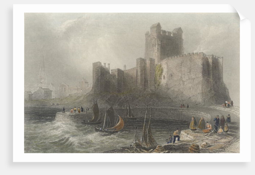 View of Carrifergus Castle by William Henry Bartlett