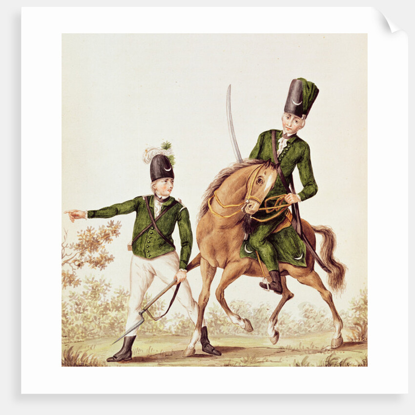 Man and Huzzar of the Queen's Rangers by School English